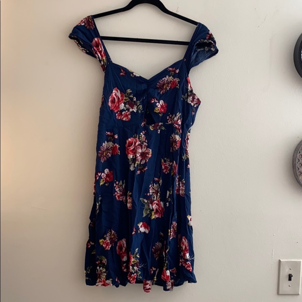 Navy blue floral sundress